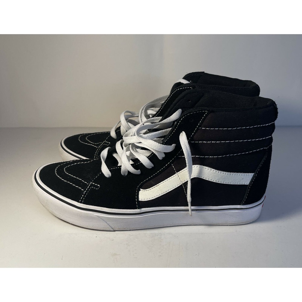 Vans Sk8 Hi Top Skateboarding Sneakers Shoes Black White Mens 8.5 Womens 10